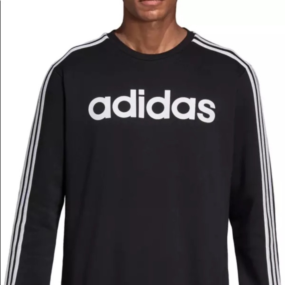 Men’s Adidas Essential 3 Stripe Crew Sweatshirt